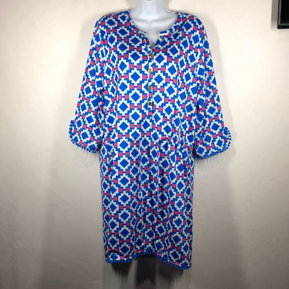 Tracy Negoshian blue and pink dress size xl